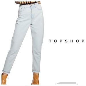 Topshop Bleached Mom Jeans